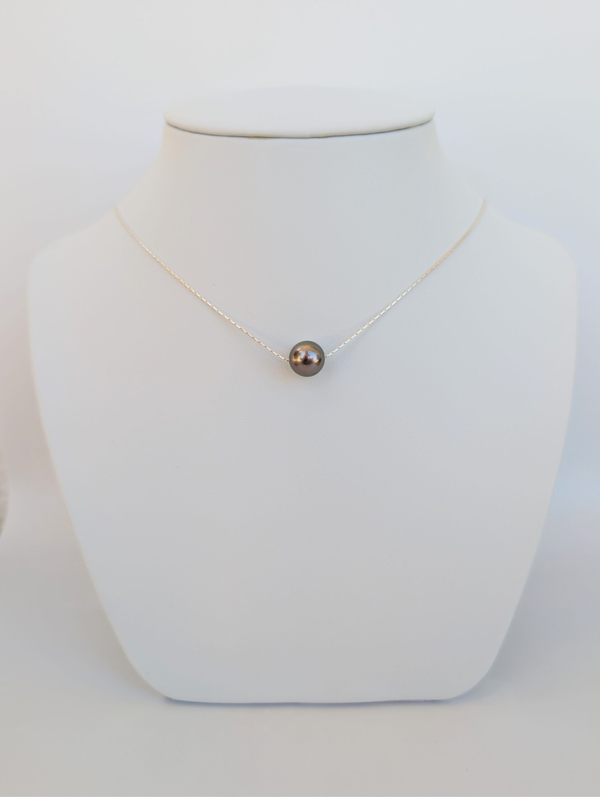 Collier argent – Perle de Tahiti ronde