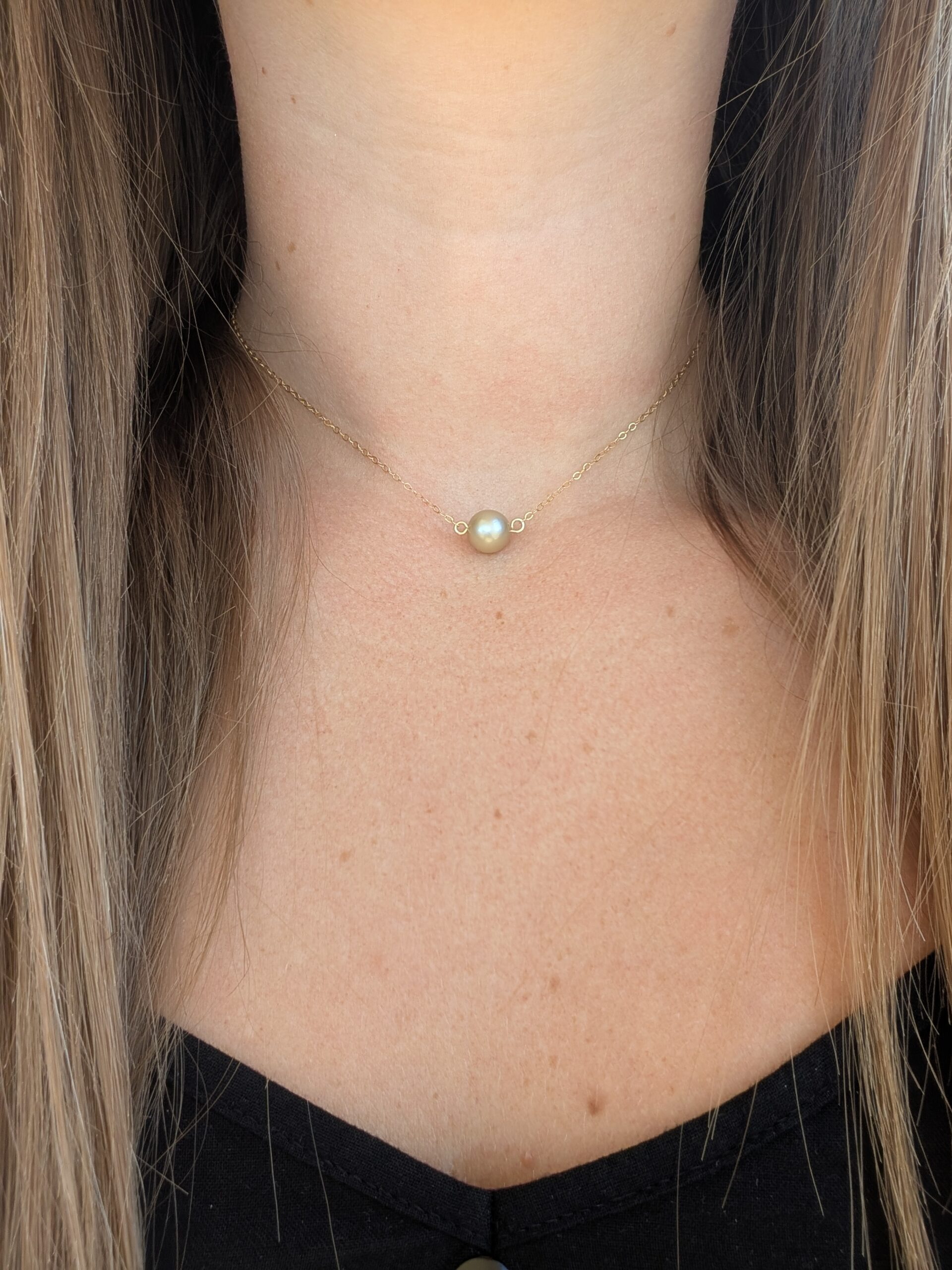Collier gold filled – Perle de Tahiti ronde – Image 2